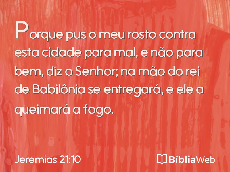 Jeremias 21:10 em imagem para compartilhar