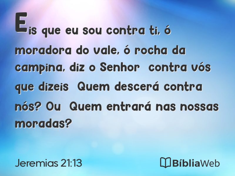 Jeremias 21:13 em imagem para compartilhar