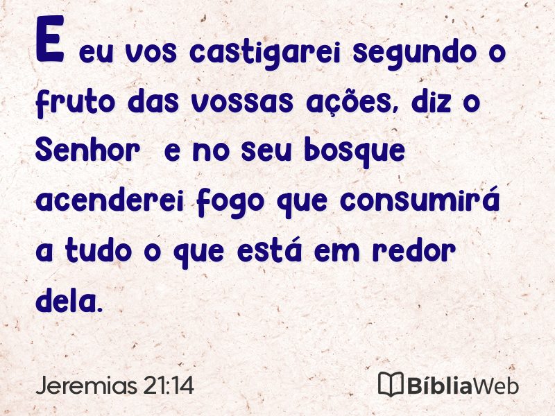 Jeremias 21:14 em imagem para compartilhar