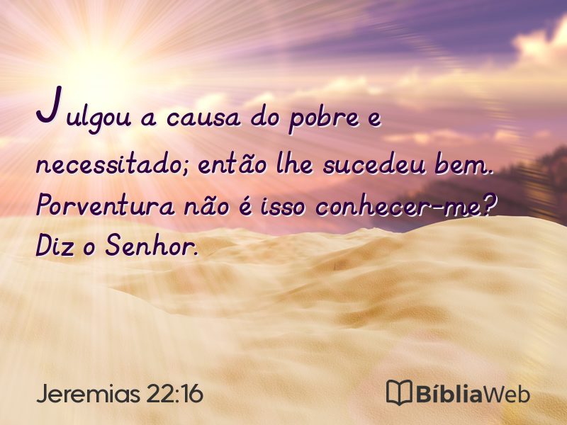 Jeremias 22:16 em imagem para compartilhar
