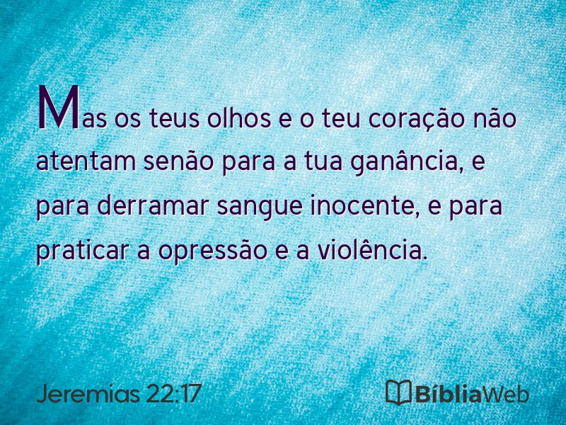 Jeremias 22:17 em imagem para compartilhar