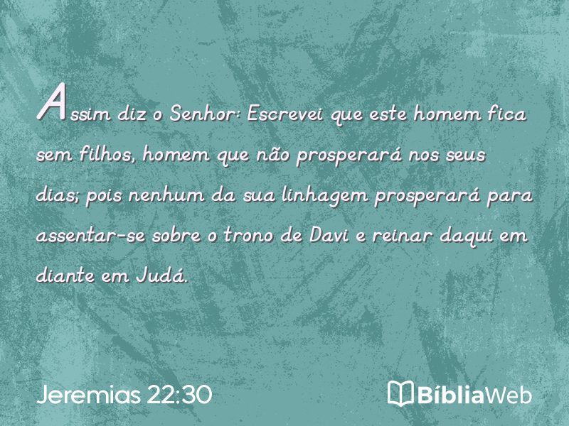 Jeremias 22:30 em imagem para compartilhar