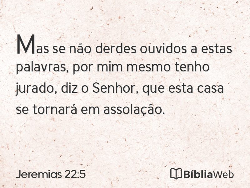 Jeremias 22:5 em imagem para compartilhar