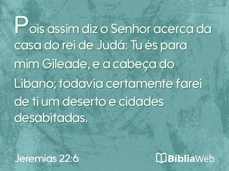 Jeremias 22:6 em imagem para compartilhar
