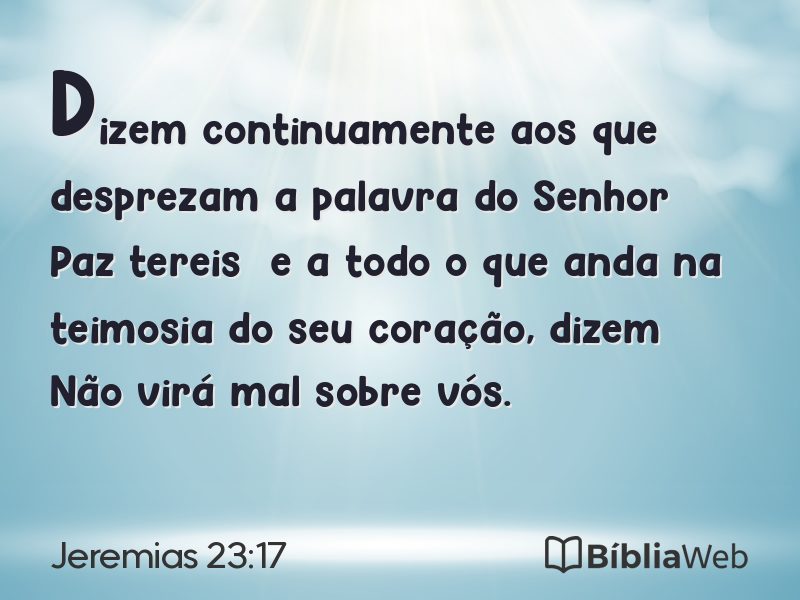 Jeremias 23:17 em imagem para compartilhar
