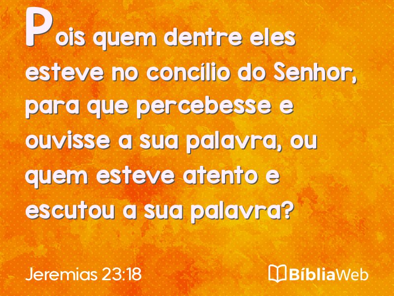 Jeremias 23:18 em imagem para compartilhar