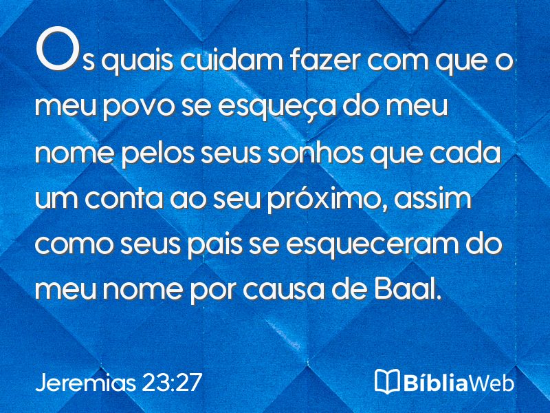 Jeremias 23:27 em imagem para compartilhar