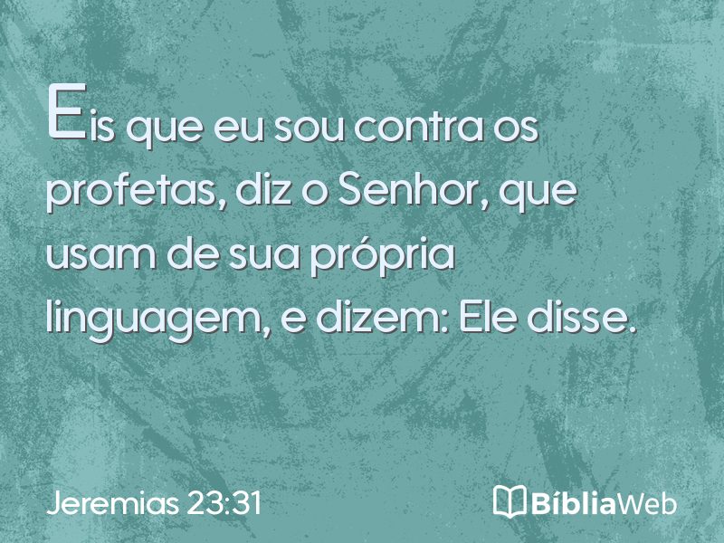 Jeremias 23:31 em imagem para compartilhar