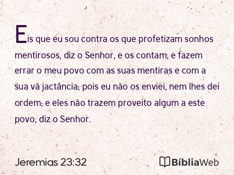 Jeremias 23:32 em imagem para compartilhar