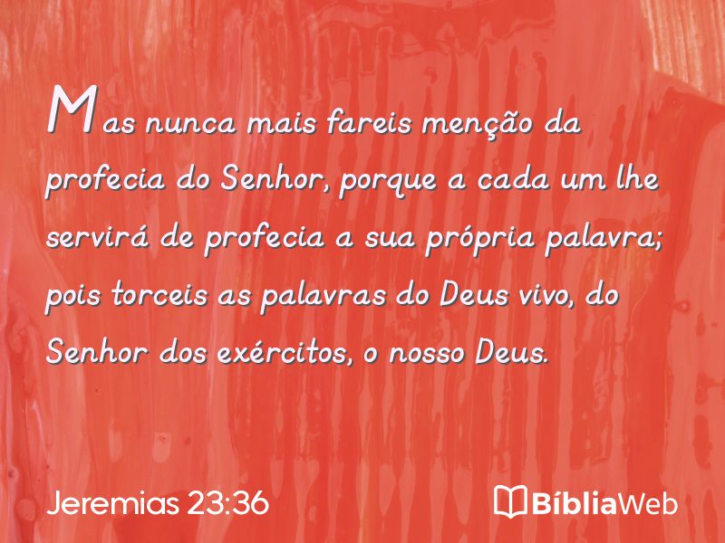 Jeremias 23:36 em imagem para compartilhar