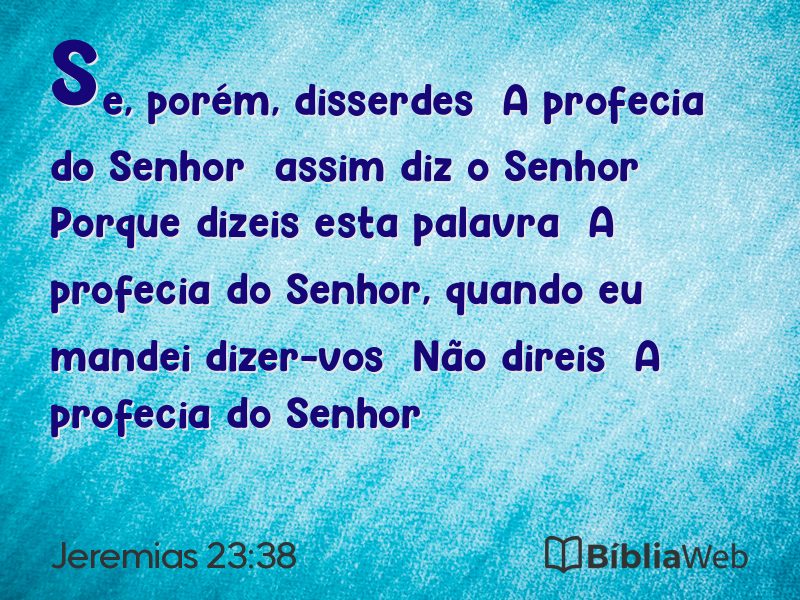 Jeremias 23:38 em imagem para compartilhar