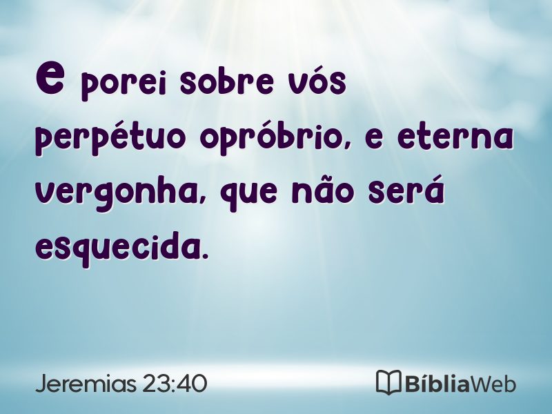 Jeremias 23:40 em imagem para compartilhar
