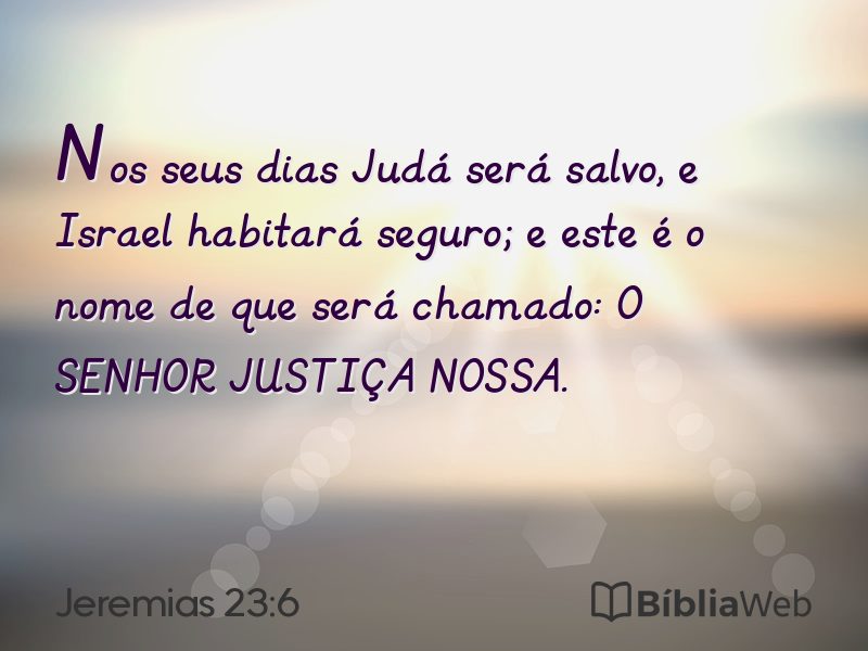 Jeremias 23:6 em imagem para compartilhar