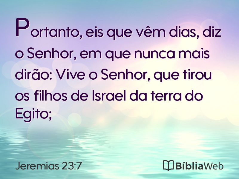 Jeremias 23:7 em imagem para compartilhar