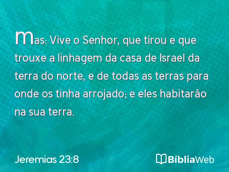 Jeremias 23:8 em imagem para compartilhar