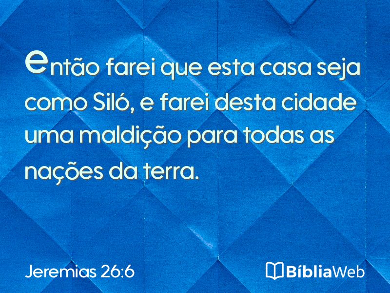 Jeremias 26:6 em imagem para compartilhar