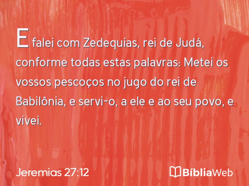 Jeremias 27:12 em imagem para compartilhar