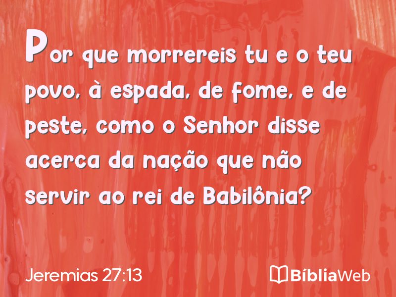 Jeremias 27:13 em imagem para compartilhar