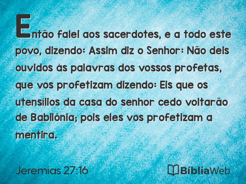 Jeremias 27:16 em imagem para compartilhar