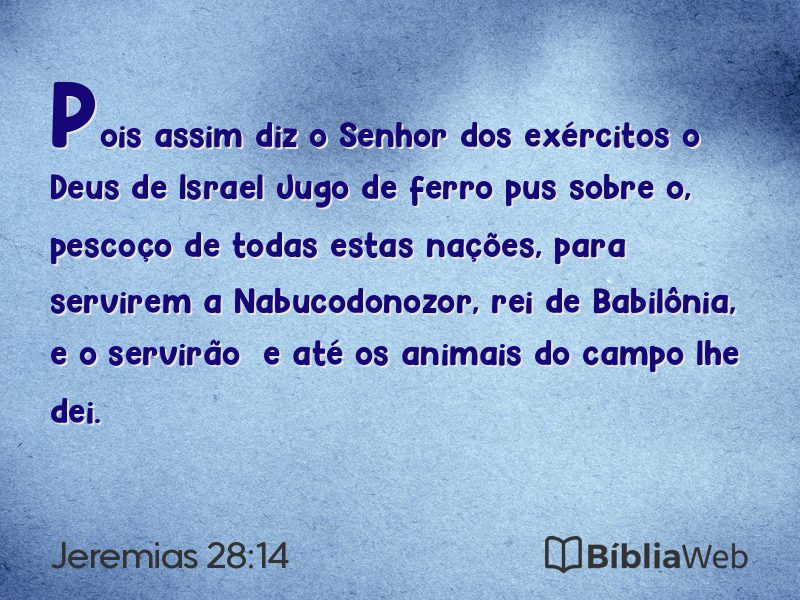 Jeremias 28:14 em imagem para compartilhar