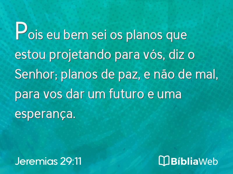 Jeremias 29:11 em imagem para compartilhar