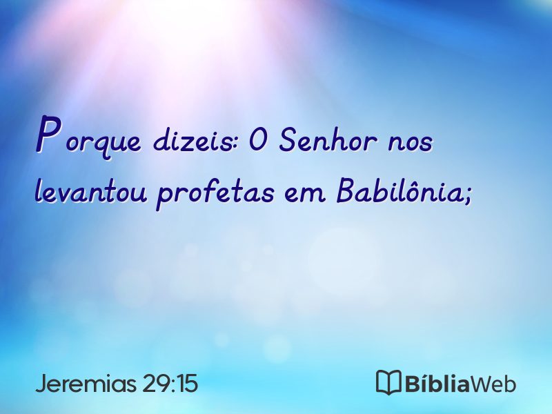 Jeremias 29:15 em imagem para compartilhar