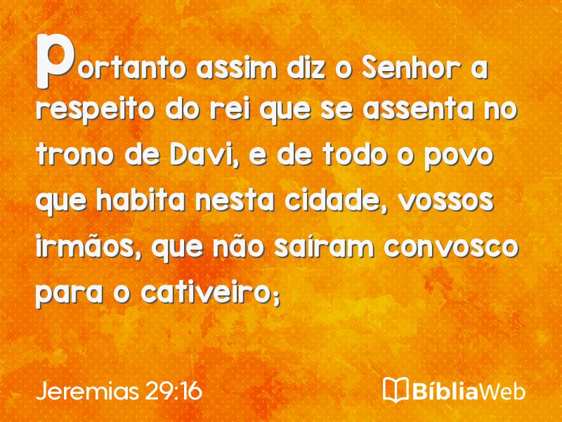 Jeremias 29:16 em imagem para compartilhar