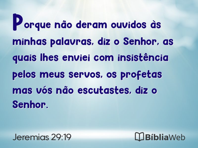 Jeremias 29:19 em imagem para compartilhar