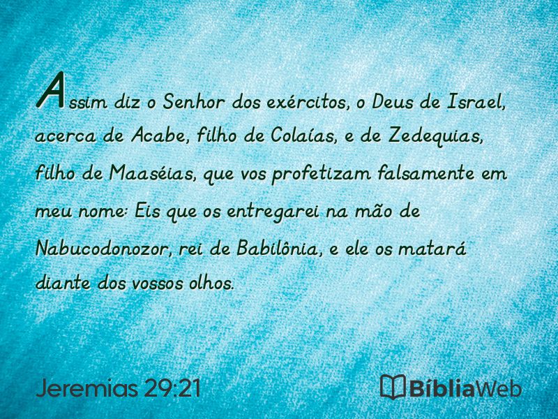 Jeremias 29:21 em imagem para compartilhar