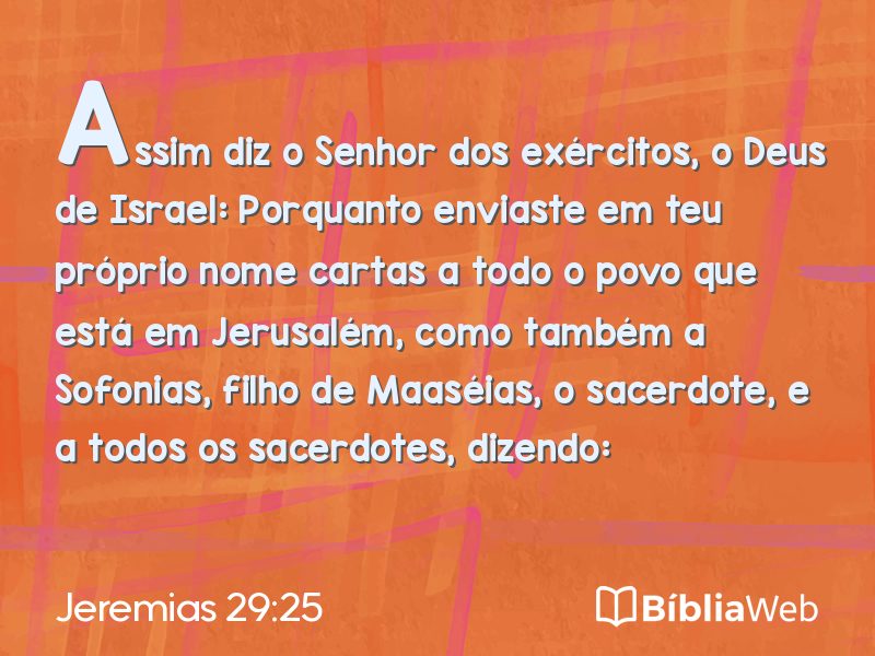 Jeremias 29:25 em imagem para compartilhar