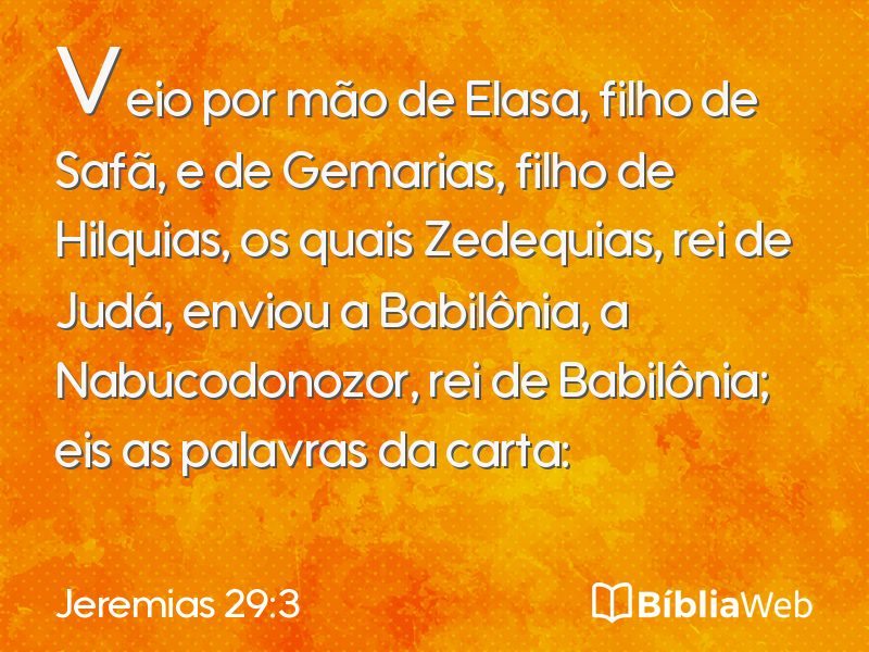 Jeremias 29:3 em imagem para compartilhar