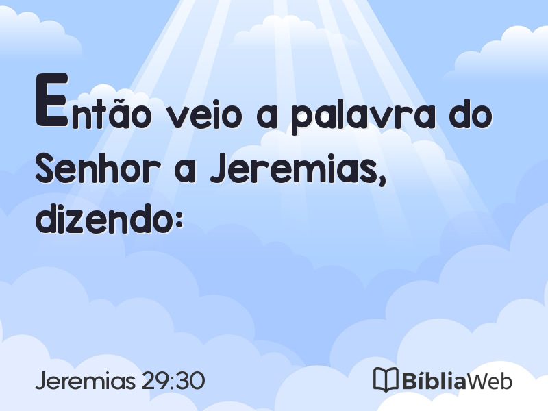Jeremias 29:30 em imagem para compartilhar