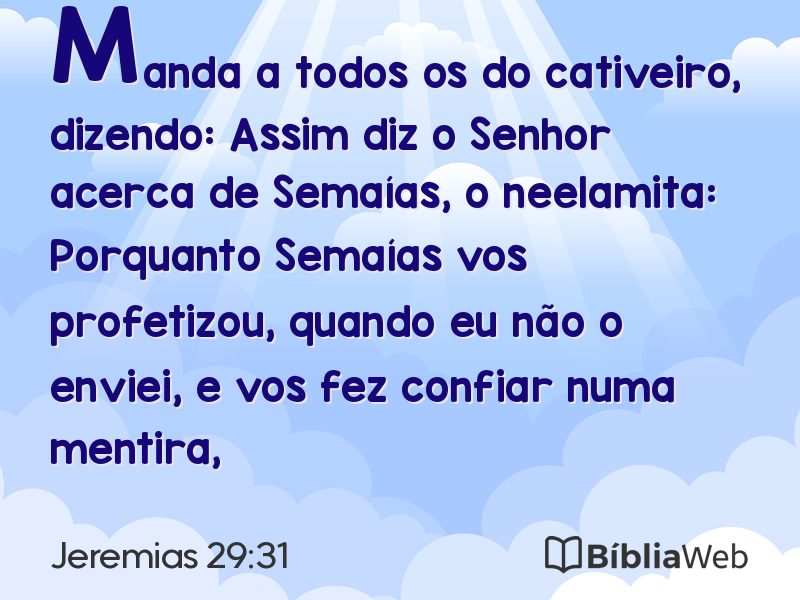Jeremias 29:31 em imagem para compartilhar