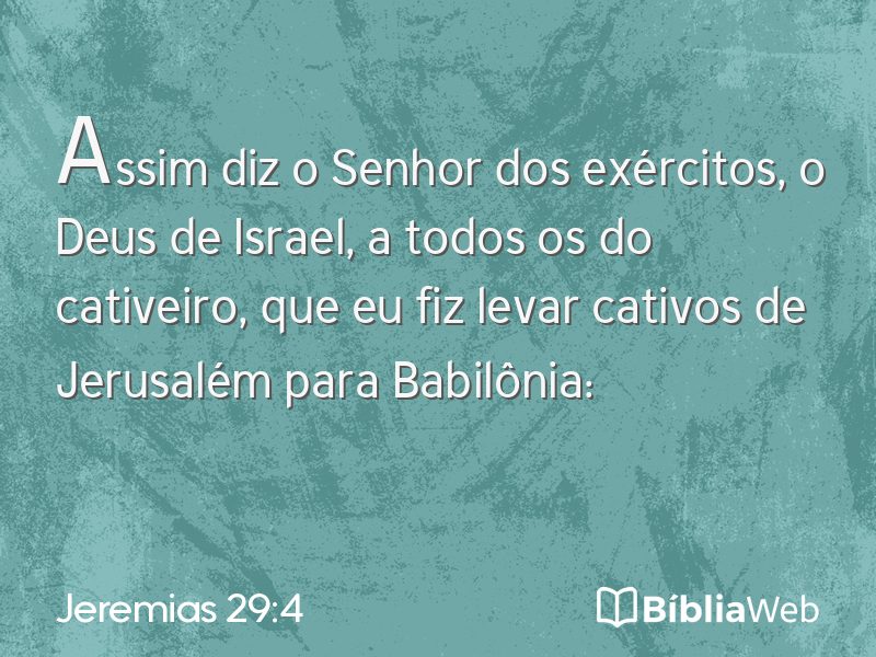 Jeremias 29:4 em imagem para compartilhar