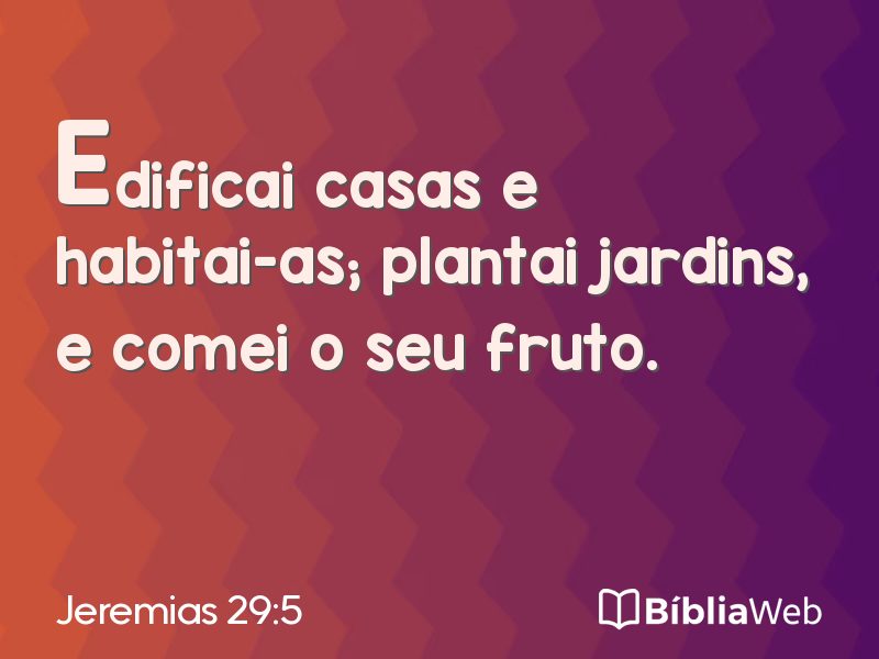 Jeremias 29:5 em imagem para compartilhar
