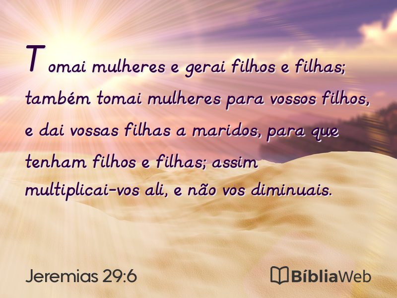 Jeremias 29:6 em imagem para compartilhar