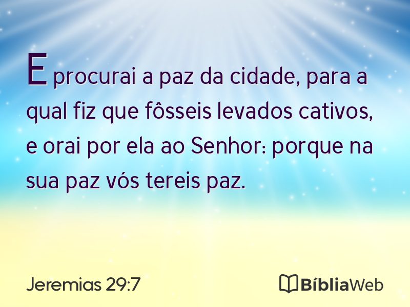 Jeremias 29:7 em imagem para compartilhar