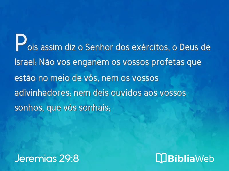 Jeremias 29:8 em imagem para compartilhar