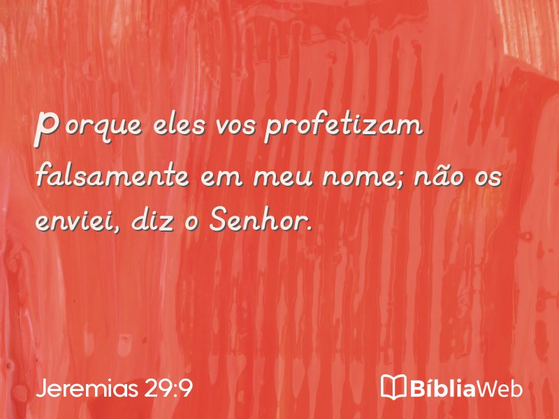 Jeremias 29:9 em imagem para compartilhar