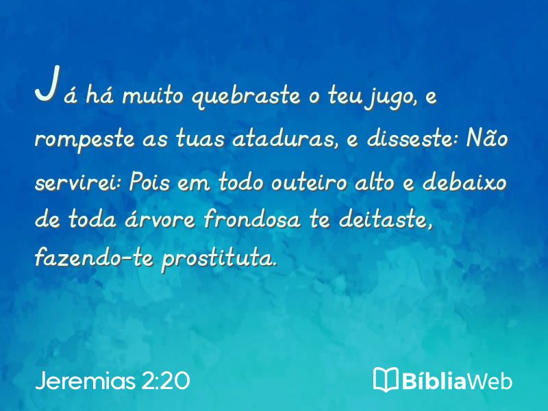 Jeremias 2:20 em imagem para compartilhar