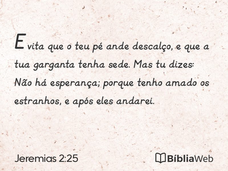 Jeremias 2:25 em imagem para compartilhar