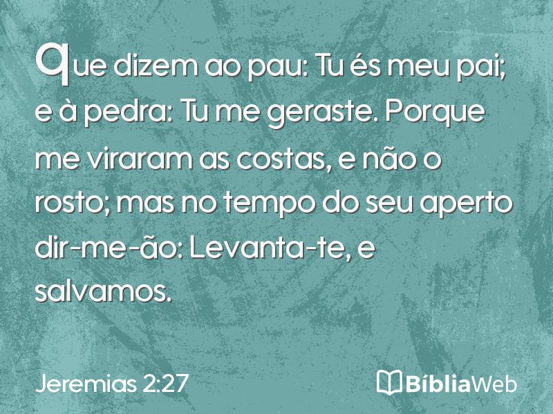 Jeremias 2:27 em imagem para compartilhar