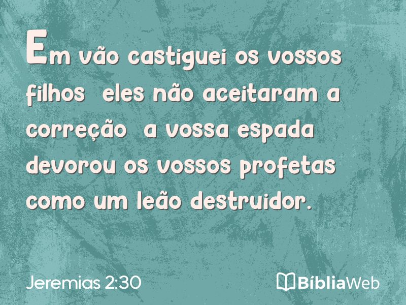 Jeremias 2:30 em imagem para compartilhar