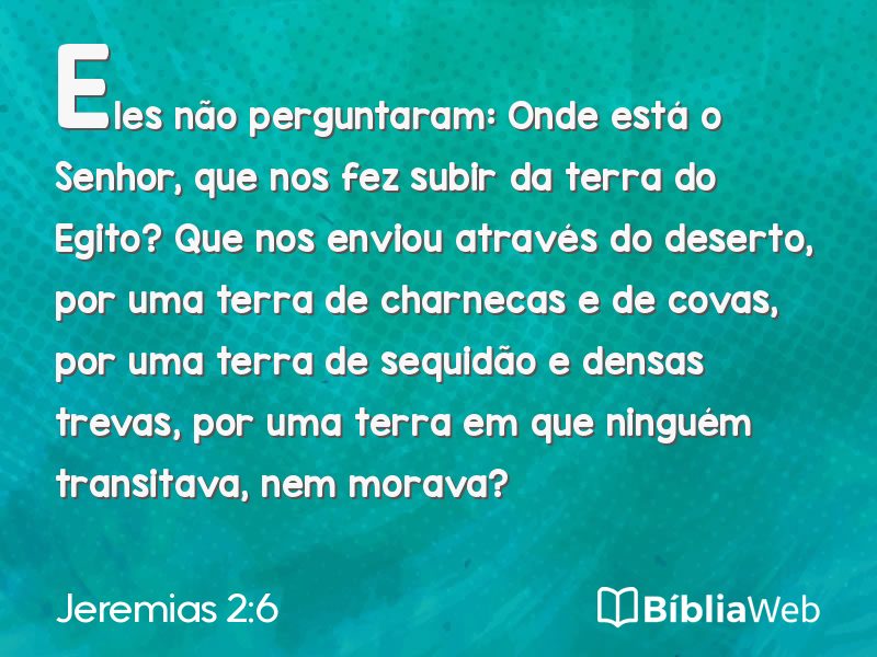 Jeremias 2:6 em imagem para compartilhar