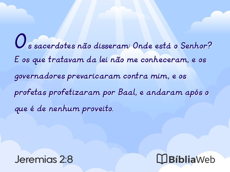 Jeremias 2:8 em imagem para compartilhar