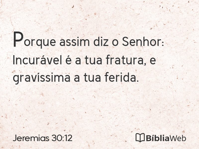 Jeremias 30:12 em imagem para compartilhar