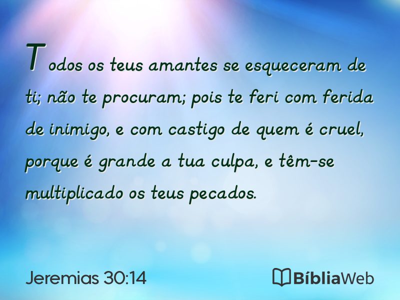 Jeremias 30:14 em imagem para compartilhar