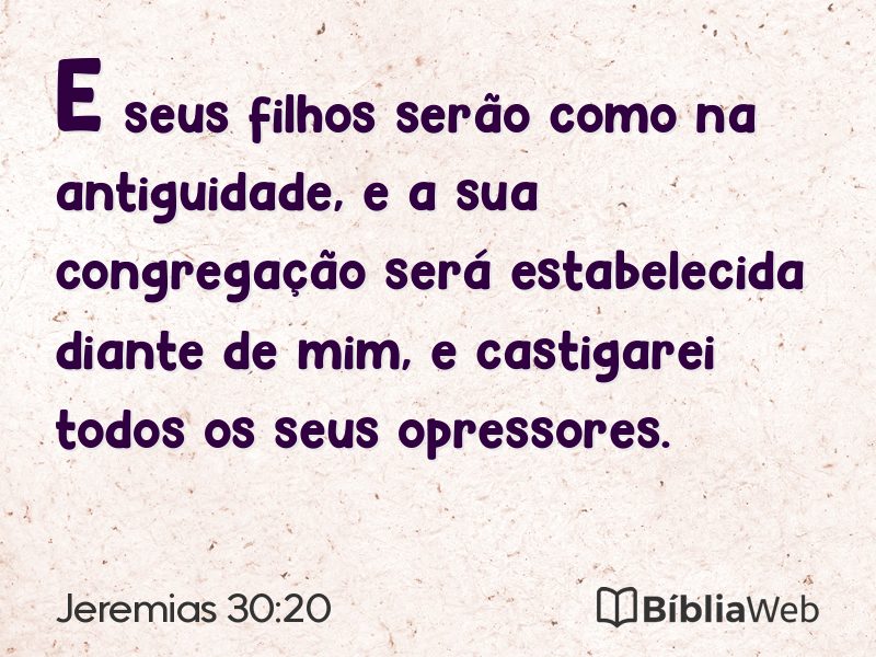 Jeremias 30:20 em imagem para compartilhar