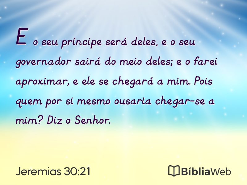 Jeremias 30:21 em imagem para compartilhar