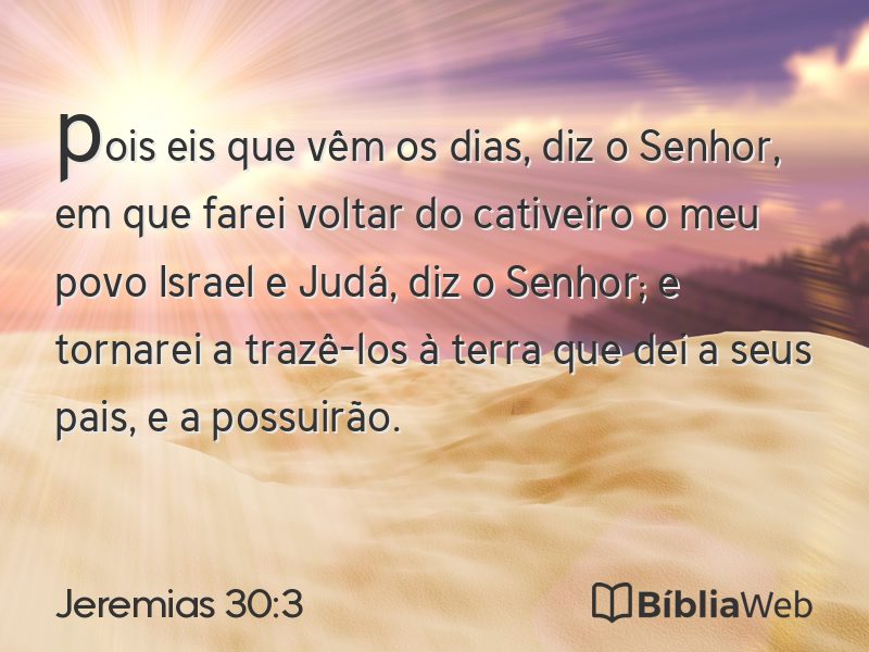 Jeremias 30:3 em imagem para compartilhar